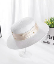 Fashion Fine Khaki Nail Bead Straw Woven Cloche Hat