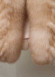 Fashion Gilded Stand Collar Leather And Fur Waistcoat Sleeveless