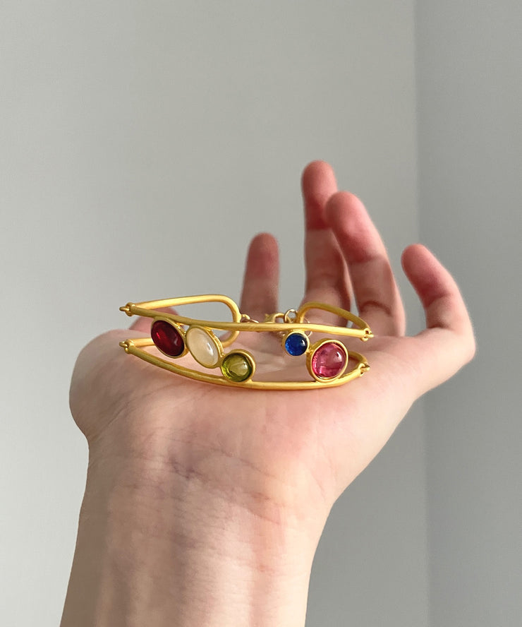 Fashion Gold Copper Alloy Hollow Out Diamond Bracelet