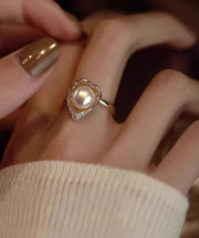 Fashion Gold Copper Overgild Pearl Rings