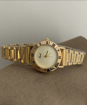 Fashion Gold Stainless Steel Mechanical Movement Hardlex Crystal Watches