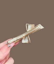Fashion Green Alloy Zircon Crystal Bow Hairpin
