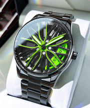 Fashion Green Stainless Steel Alloy Hollow Out Noctilucent Watches