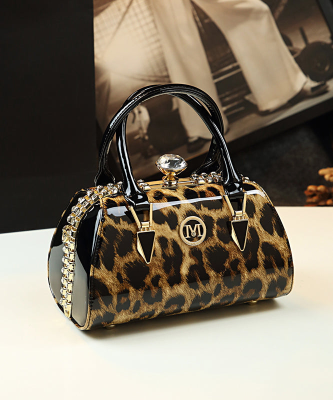 Fashion Leopard Calf Leather Zircon Tote Bag