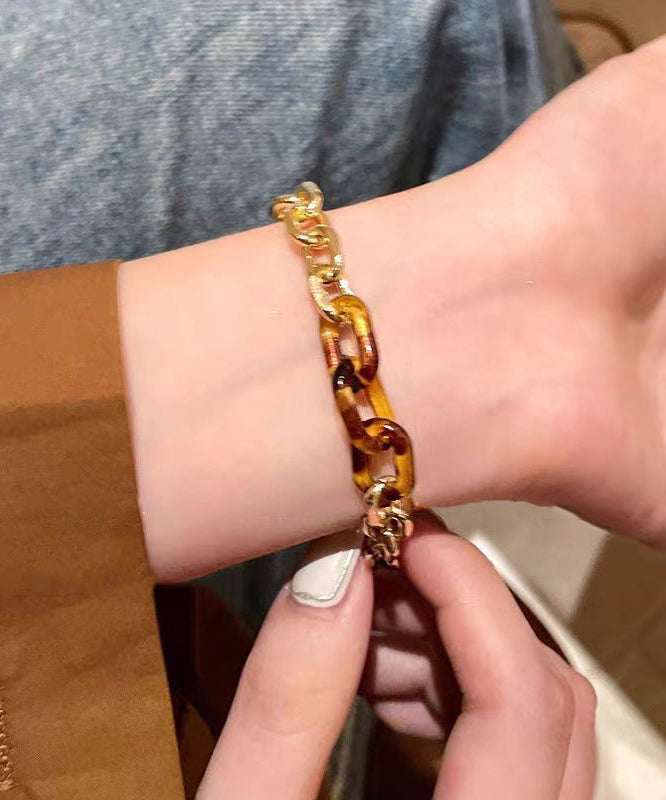 Fashion Leopard Metal Overgild Patchwork Charm Bracelet