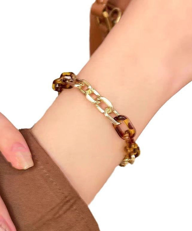 Fashion Leopard Metal Overgild Patchwork Charm Bracelet