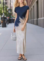 Fashion Mixed Color Silm Fit Long Dresses Summer