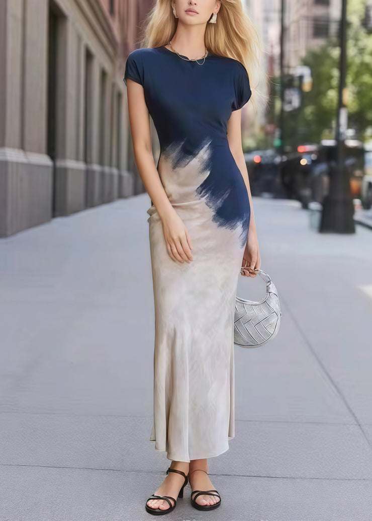 Fashion Mixed Color Silm Fit Long Dresses Summer