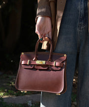 Fashion Orange Large Capacity Leather Tote Handbag