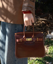 Fashion Orange Large Capacity Leather Tote Handbag
