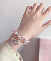 Fashion Pink Alloy Crystal Charm Bracelet