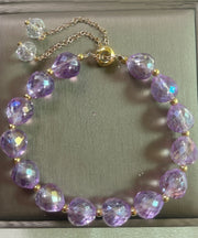 Fashion Pink Alloy Crystal Zircon Tassel Love Charm Bracelet