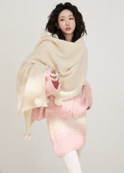 Fashion Pink Oversized Warm Knit Two Pieces Set Winter
