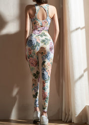 Fashion Print High Waist Sports Bra And Leggings Set Suit