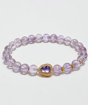 Fashion Purple Alloy Crystal Zircon Calabash Chain Bracelet