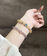 Fashion Purple Alloy Crystal Zircon Calabash Chain Bracelet