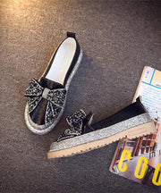 Fashion Red Bow Zircon Splicing Penny Loafers