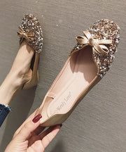 Fashion Red Faux Leather Penny Loafers Splicing Sequins Bow