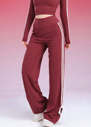Fashion Red High Waist Bell Bottom Leggings