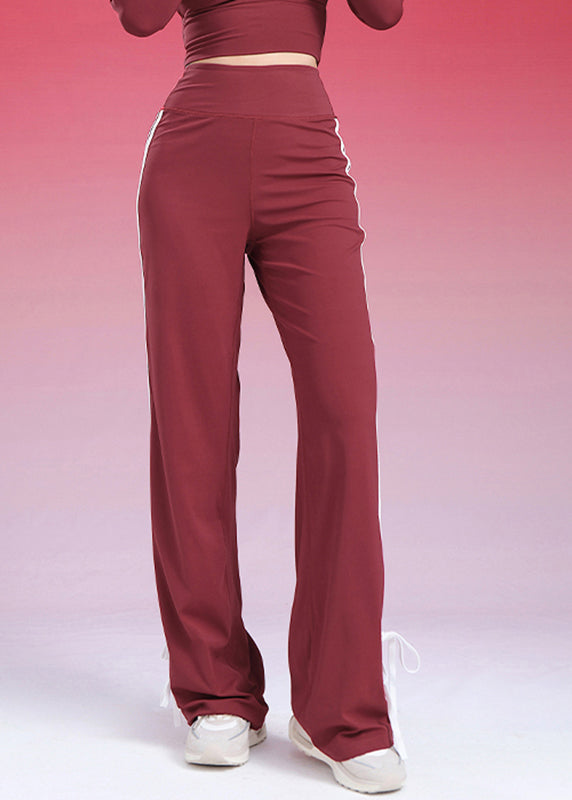Fashion Red High Waist Bell Bottom Leggings
