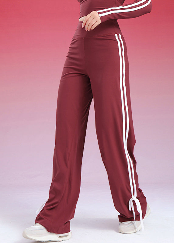 Fashion Red High Waist Bell Bottom Leggings