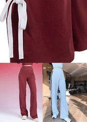 Fashion Red High Waist Bell Bottom Leggings