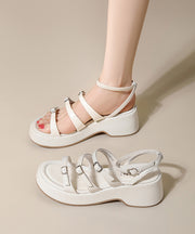 Fashion Red Splicing Platform Sandals Hollow Out Peep Toe