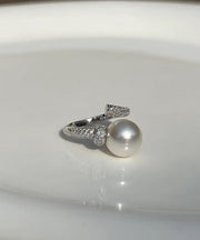 Fashion Rings Sterling Silver Zircon Pearl Rings