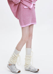 Fashion Rose Oversized Patchwork Knit Two Pieces Set Spring