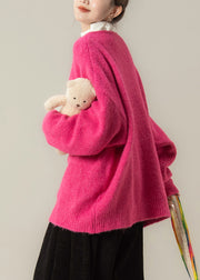 Fashion Rose Oversized Warm Knit Cardigan Winter