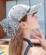Fashion Sequin Bow Rhinestone Flower Versatile Baseball Cap Hat