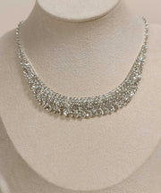 Fashion Silk Alloy Zircon Pendant Necklace