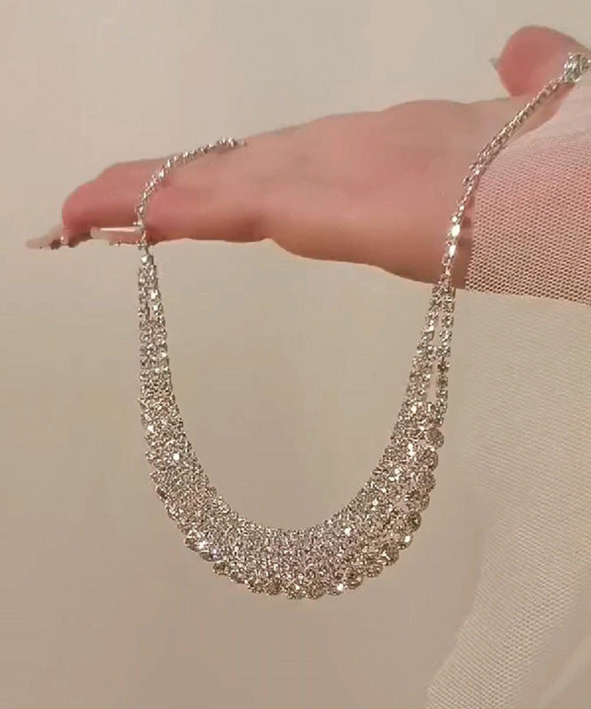Fashion Silk Alloy Zircon Pendant Necklace
