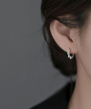 Fashion Silk Sterling Silver Pearl Stud Earrings