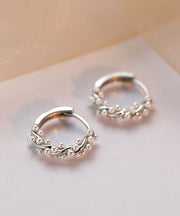 Fashion Silk Sterling Silver Pearl Stud Earrings