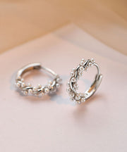 Fashion Silk Sterling Silver Pearl Stud Earrings