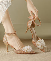 Fashion Silver Sequins Splicing Stiletto High Heels Pointed Toe