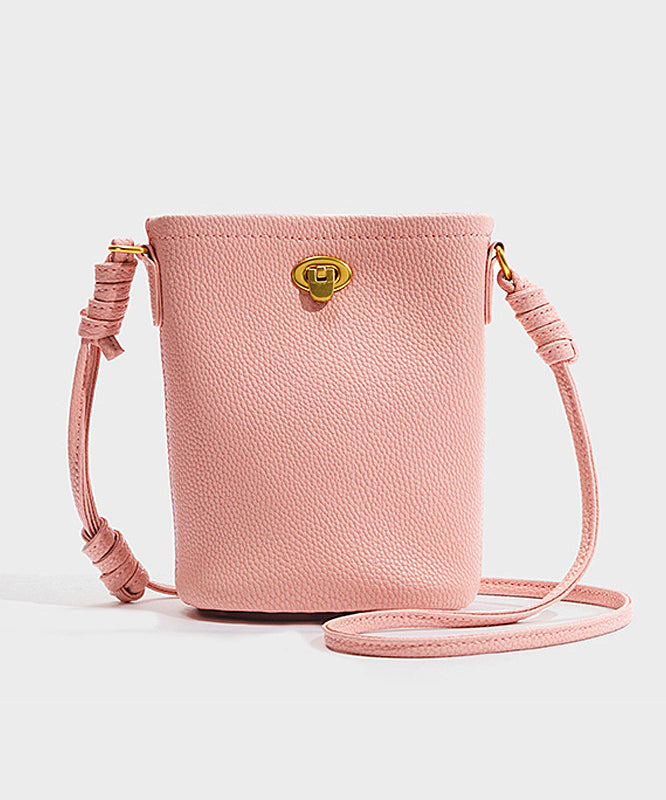 Fashion Simple Yellow Calf Leather Phone Pouch Bag
