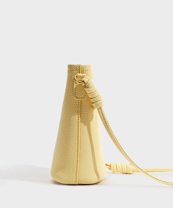 Fashion Simple Yellow Calf Leather Phone Pouch Bag