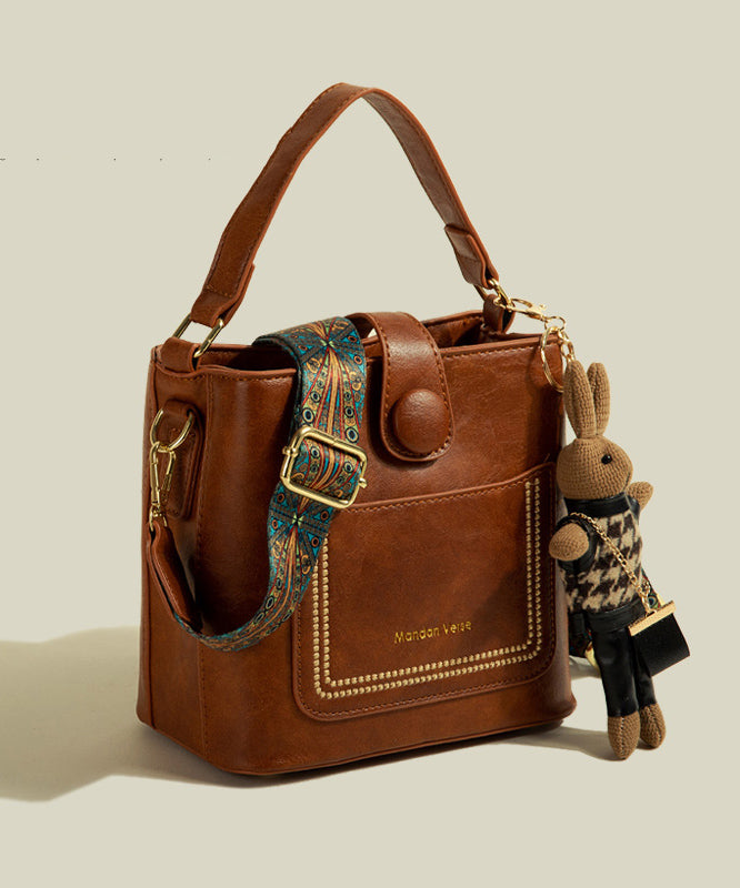 Fashion Solid Durable Large Capacity Faux Leather Side Pack