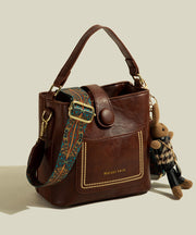 Fashion Solid Durable Large Capacity Faux Leather Side Pack