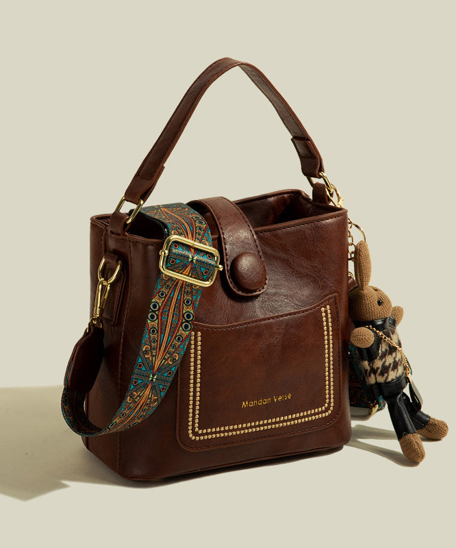 Fashion Solid Durable Large Capacity Faux Leather Side Pack