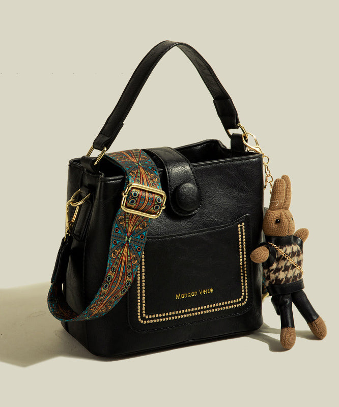 Fashion Solid Durable Large Capacity Faux Leather Side Pack