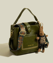 Fashion Solid Durable Large Capacity Faux Leather Side Pack