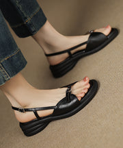 Fashion Splicing Chunky Sandals Pink Sheepskin Peep Toe