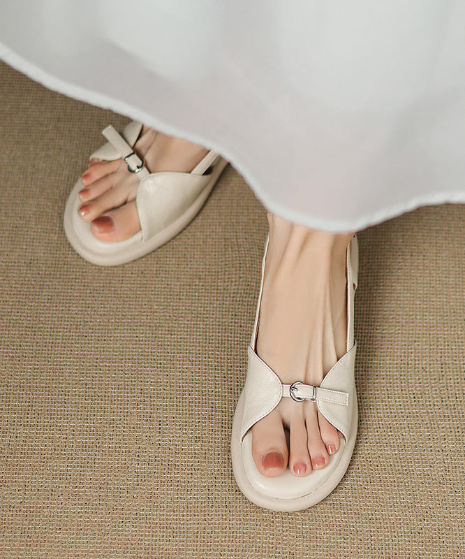 Fashion Splicing Chunky Sandals Pink Sheepskin Peep Toe