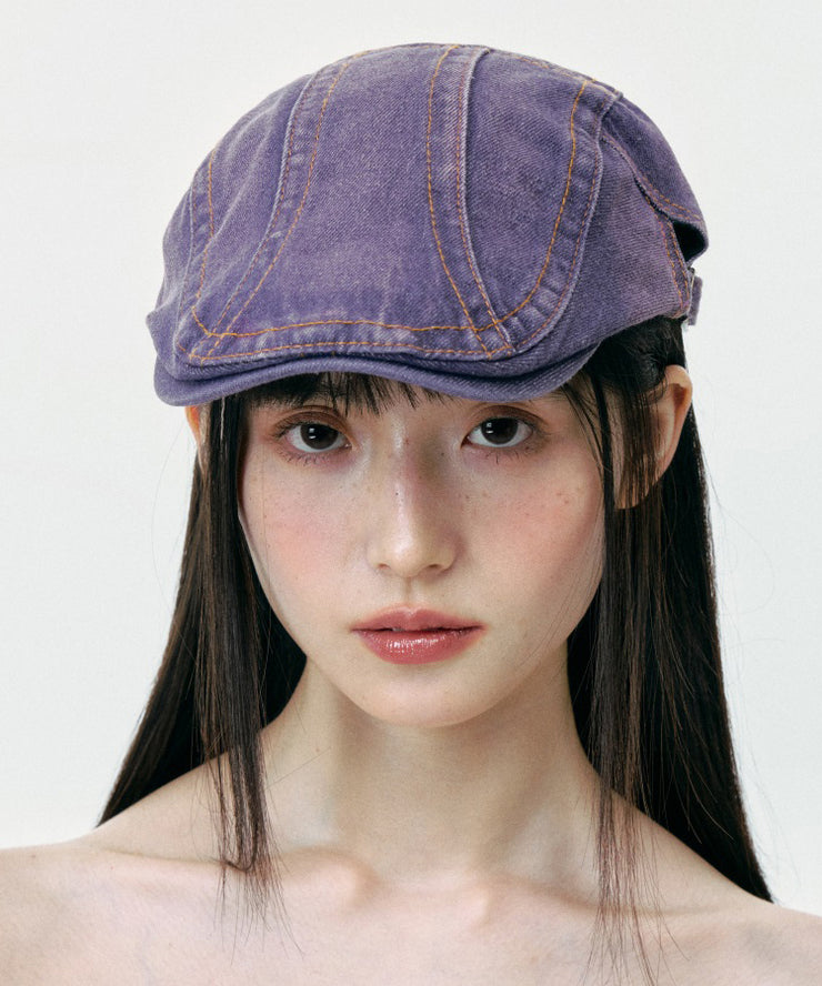 Fashion Street Purple Denim Breton Hat
