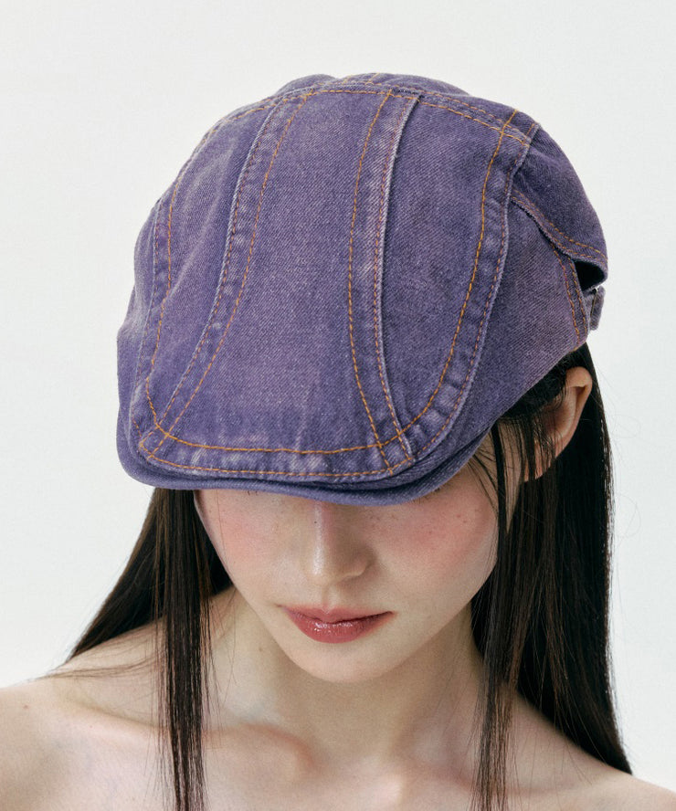 Fashion Street Purple Denim Breton Hat