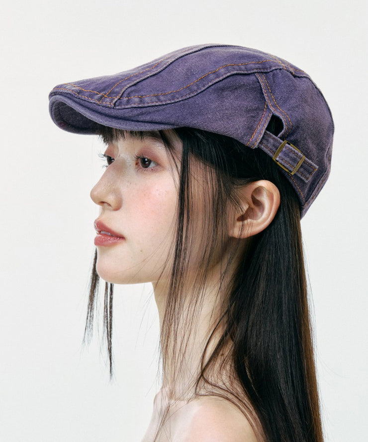 Fashion Street Purple Denim Breton Hat