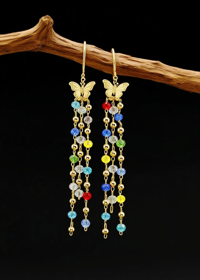 Fashion Tasseled Butterfly Acrylic Drop Earrings